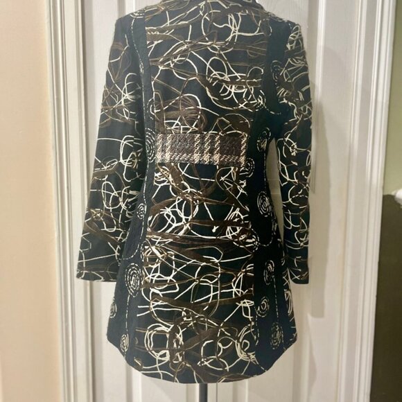 COAT BLAZER RARE Y2K FOREST GRUNGE SCRIBBLE PATTERN YARN RITUAL AESTHETIC R - Picture 8 of 17